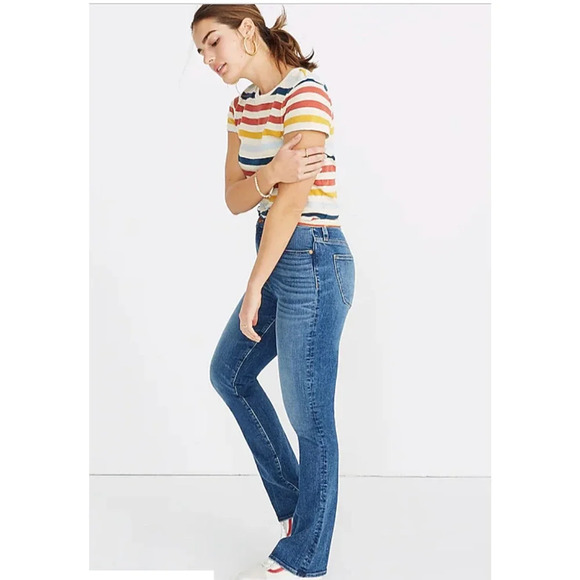 Madewell Skinny Flare Jeans Women's 30 (30X31.5) Dark Wash Stretch High Rise